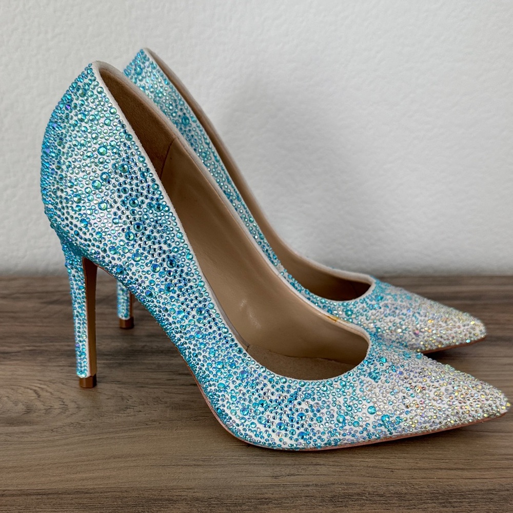 Nine West Sparkling Blue Stiletto Heels
